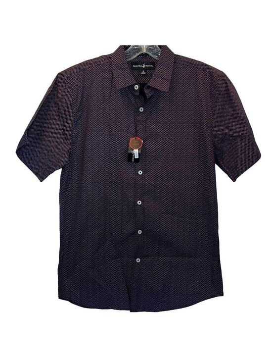 Beverly Hills Polo Club Other - Beverly Hills Polo Club Navy and Purple/Plum Patterned Shirt, Size Men’s Small